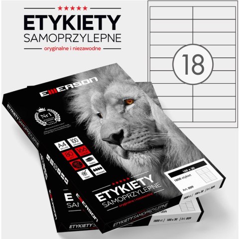 ETYKIETY 100 X 30.0 MM. 18 SZT/A4 EMERSON UNIWERSALNE