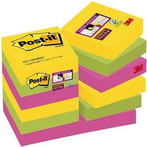 KARTECZKI POST-IT SUPER STICKY 47.6 X 47.6 MM MIX KOLORÓW