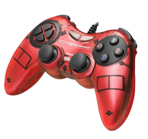 ESPERANZA GAMEPAD PC USB FIGHTER CZERWONY