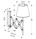 Kinkiet biały chrom/drewno regulowany 40W E27 Mito Candellux 21-75437