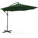 Parasol ogrodowy na wysięgniku okrągły uchylny śr. 300 cm zielony