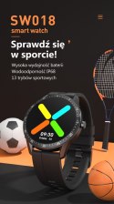 SMARTWATCH MĘSKI G. Rossi SW018-1 silver/black (sg012a) WŁASNE TARCZE