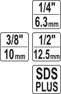 ADAPTER SDS PLUS DO NASADEK 1/4'', 3/8'', 1/2''