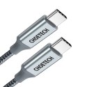 Kabel przewód USB Typ C - USB Typ C 5A 100W PowerDelivery 480Mbps 1.8 m szary