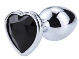 Anal Buttplug Hearty Medium Silver/Black Passion L 32-0019